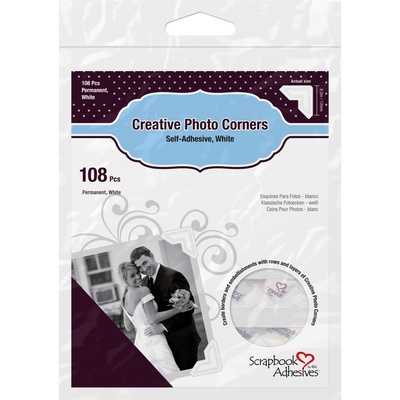 Уголки для от Scrapbook Adhesives - Paper Photo Corners Self-Adhesive - White, 12мм, 108 шт.
