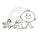 Акриловий штамп Lesia Zgharda дитина з іграшкою D078, розмір 6,7x4,1 см