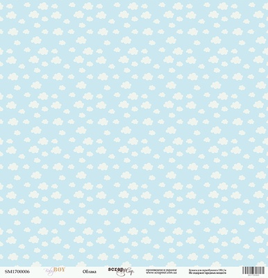 Аркуш односторонній Scrapmir - Облака - Baby Boy, 30x30 см