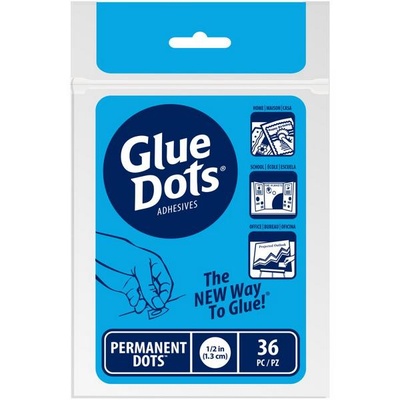 Клейові краплі Glue Dots - Permanent, 36 штук, 13 мм, 1 лист