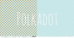 Лист двусторонней бумаги для скрапбукинга от Polkadot - "Аквамарин" из коллекции "В горошек"