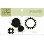 Акриловый штамп Lesia Zgharda StP002 Стимпанк шестеренки, размер 5,4х3,2 см.