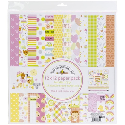 Набір паперу для скрапбукінгу від Doodlebug - Bundle Of Joy, 30x30 см, 12+1 аркуш