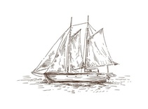 Акриловий штамп S007 Корабель, розмір 7,3х4,9 см