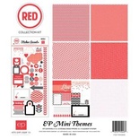 Міні-набір паперу від Echo Park - Red, Mini Theme, 6+1 аркушів, 30x30 см, SW3305