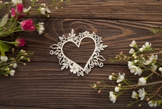 Чипборд від WOODchic - "Серце рослинне", 11x9 см