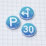 Скрап-значки (фишки). Дорожные знаки №2, f11, 3 шт.