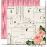 Лист двусторонней скрапбумаги Carta Bella - Beautiful Blouse, Sew Lovely, 30х30 см