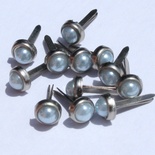 Набір брадсів Eyelet Outlet - Pearl Brads Blue/Silver, колір світло-блакитний, 5 мм, 10 штук
