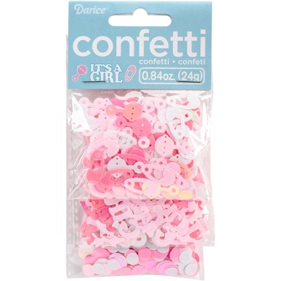Набор для декорирования от Darice - пайетки и конфетти - Confetti Pink Baby Shower/Girl