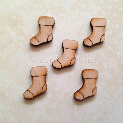 Деревʼяна фігурка WOOD-026 - Шкарпетка для Санти, 1 штука