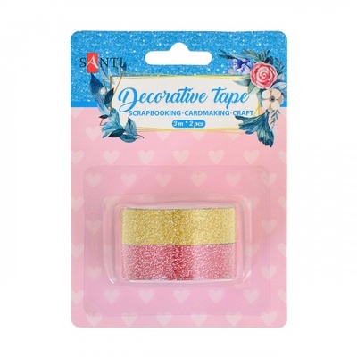 Набір стрічок блискучих на клейовій основі Red and Gold, 2 шт. по 3, TM Santi