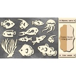 Чипборд Фабрика Декору - Морские обитатели 1, цвет молочный, крафт