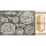 Чипборд Фабрика Декору - Квіти1, колір молочний, крафт