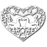 Ніж для вирубки Frantic Stamper - Precision Die - Swans in Love Heart