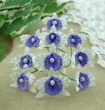 Орхідеї маленькі, білий з фіолетовим, 22х30мм, 5шт.