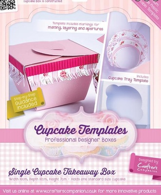 Шаблон-трафарет від Crafters Companion -Cupcake Templates Collection - Single Cupcake Takeaway Box