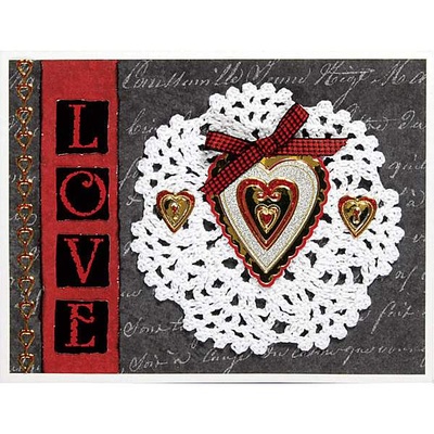 Набір наліпок - висічок HOTP - Mix 'ems Hearts, Tri Color 3 аркуші, розмір 10x23 см, 105шт.