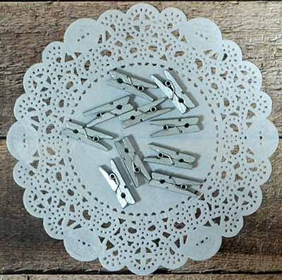 Прищіпки Деревʼяні від ScrapBerryʼs "Срібні", 2,5см, 10 см