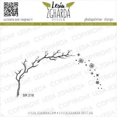 Акриловый штамп Lesia Zgharda Гілочка і сніжинки SR218