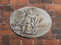 Гіпсова камея з патинуванням "Поцілуй ангела" від E.В.А, 3,8x2,8cм