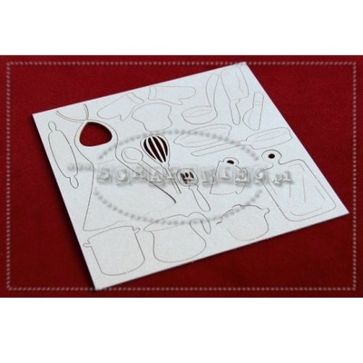 Чипборд Scrapiniec - Кухонный набор, 18 элементов