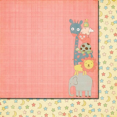 Лист двусторонней скрапбумаги от Fancy Pants Paper - Baby Mine How Tall