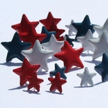 Набір брадсів Eyelet Outlet - Red, White, Blue Star Brads - Зірки червоні - сині - білі, 18 штук