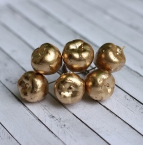 Золотые яблочки от Scrapberry's, 6 шт