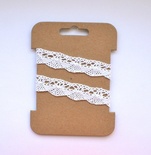 Мереживна стрічка бавовняна від ScrapBerryʼs, біла, 2см, 2 м