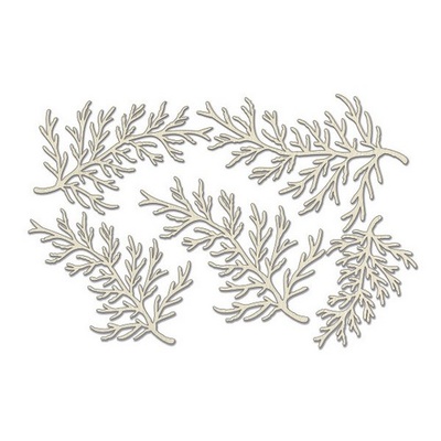 Набір чіпбордів Гілочки туї 637, 10x15см, колір молочний, ТМ Фабрика Декору