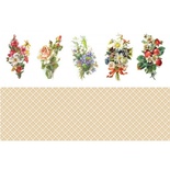 Двусторонний лист с картинками от Galeria Papieru - Kwiaty, 30,5х10см