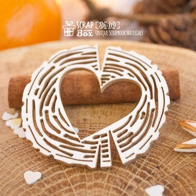 Чипборд ScrapBox - Зріз дерева з серцем Hh-119