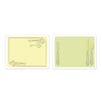 Набор папок для тиснения от Sizzix - Textured Impressions Embossing Folders 2PK - Place Setting & Keys Set