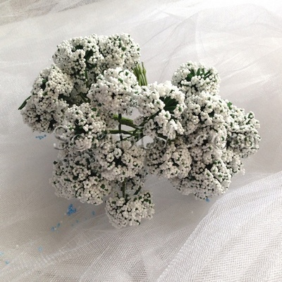 Веточки декоративные с соцветиями-шариками, цвет белый, пучок из 12 штук