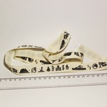 Стрічка від Thailand - Black Print Cotton Ribbon Label String-25 Different Patterns, 1 метр