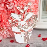 Чипборд ScrapBox - зайчик у горшці Hf-098