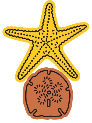 Ніж для вирубки Sand Dollar & Starfish від Cheery Lynn Designs, 2 шт.