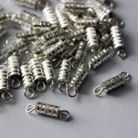 Застібка для намиста з різьбою, колір срібло, 14 мм, 1 шт.