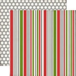Аркуш скрап-паперу Echo Park - Holiday Stripe, 30x30 см