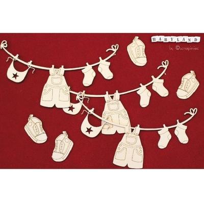 Чипборд Scrapiniec - Стирка одежды мальчика, 7 элементов