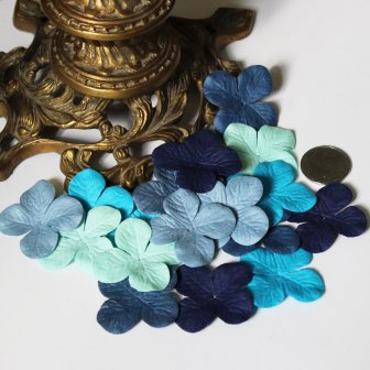 Гортензия, микс цветов: синий, 3,2 см, 20 шт.