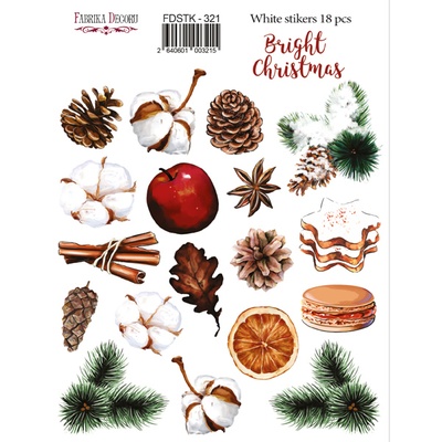 Набір наліпок (стікерів) 18шт. Bright Christmas #321
