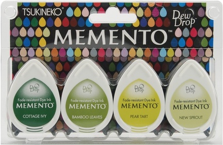 Набор чернил для штампинга Tsukineko - Memento Dew Drops - Greenhouse, 4 шт.