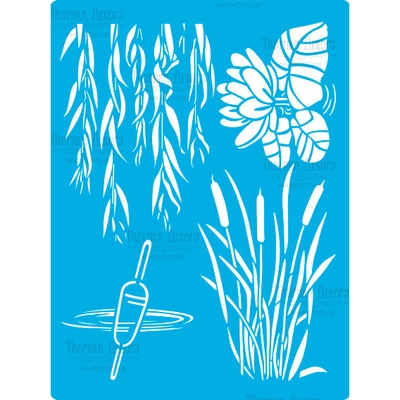 Трафарет багаторазовий 15x20см Риболовля #359, ТМ Фабрика Декору