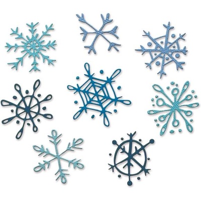 Ножі Сніжинки від Sizzix Thinlits DiesBy Tim Holtz - Scribbly Snowflakes, 8 шт.