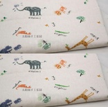 Лен Животные Африки, рисуночки до 6 см, размер:50х70см