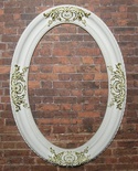 Гіпсова рамка від E.B.А - Овальна, біла з золотими візерунками, 12. x8.7 см