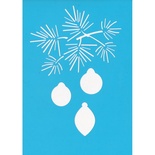 Трафарет Фабрика Декору, 20см Х15см, FDTR062, гілочка ялинки з новорічними прикрасами