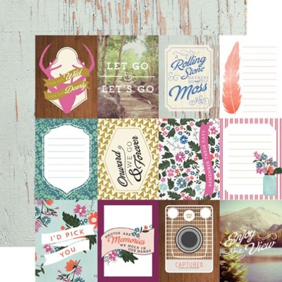 Аркуш скрап-паперу Echo Park - 3x4 Journaling Cards - Wildflower, 30x30 см